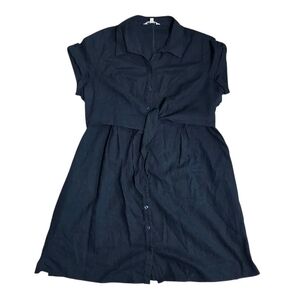 Elegant Black Button-Down Dress